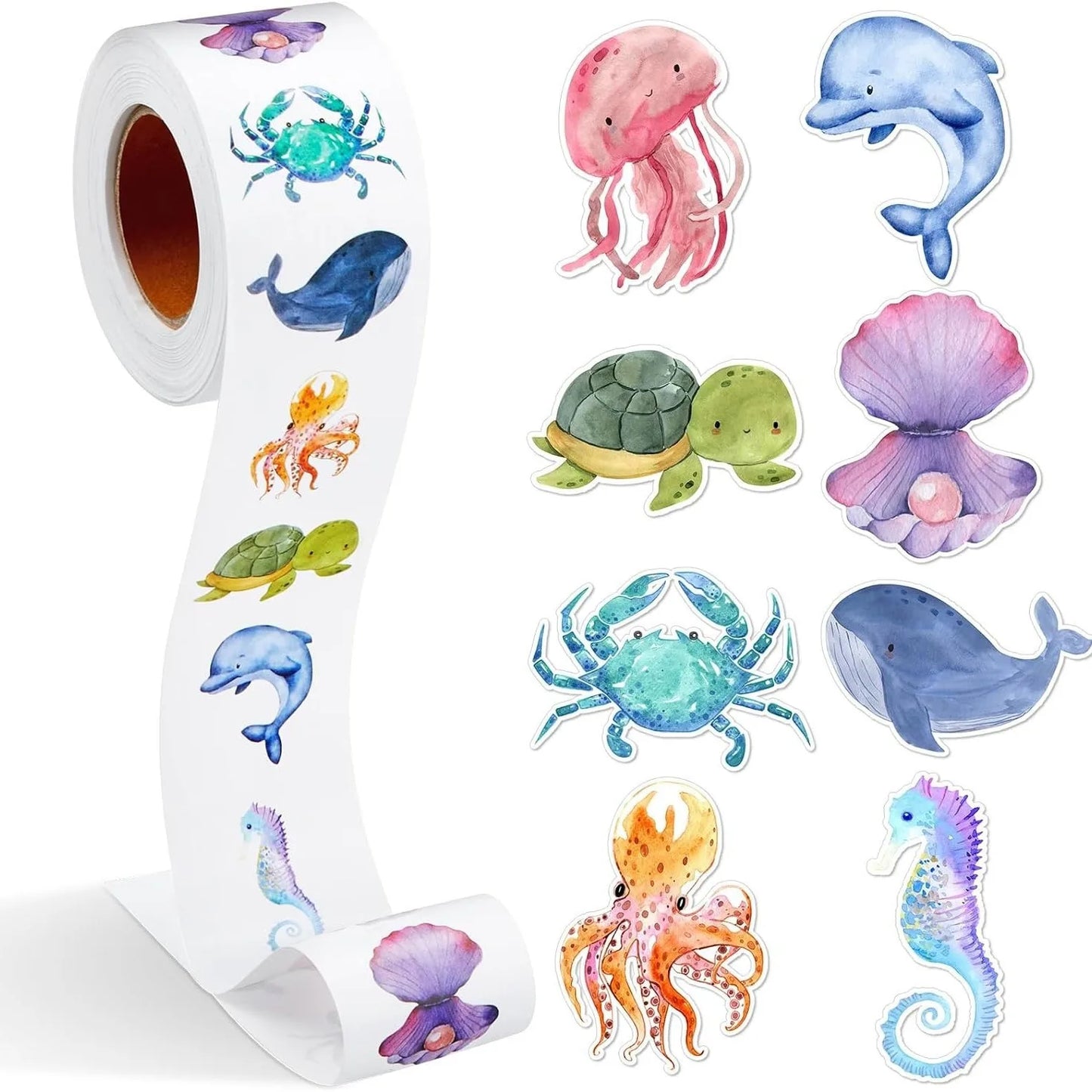 500Pcs /1 Rolls 2.5cm/1inch Butterfly Flower Shaped Stickers