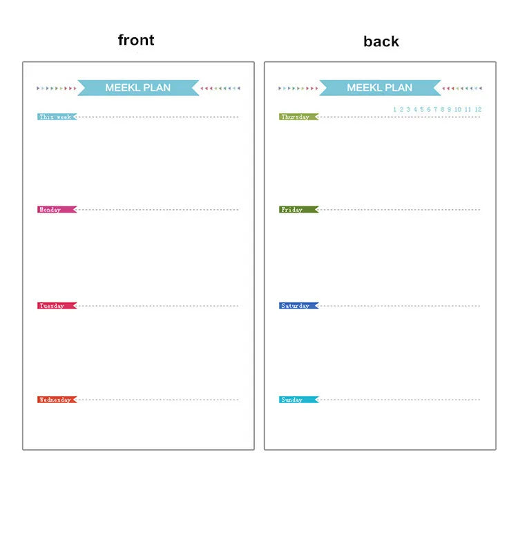 40 Sheet A5/A6 6 Ring Paper Refill Loose-leaf To Do/Weekly/Monthly/Grid
