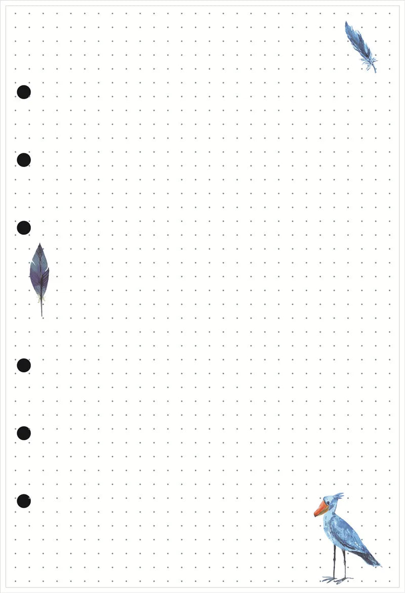 40 Sheet A5/A6 6 Ring Paper Refill Loose-leaf To Do/Weekly/Monthly/Grid