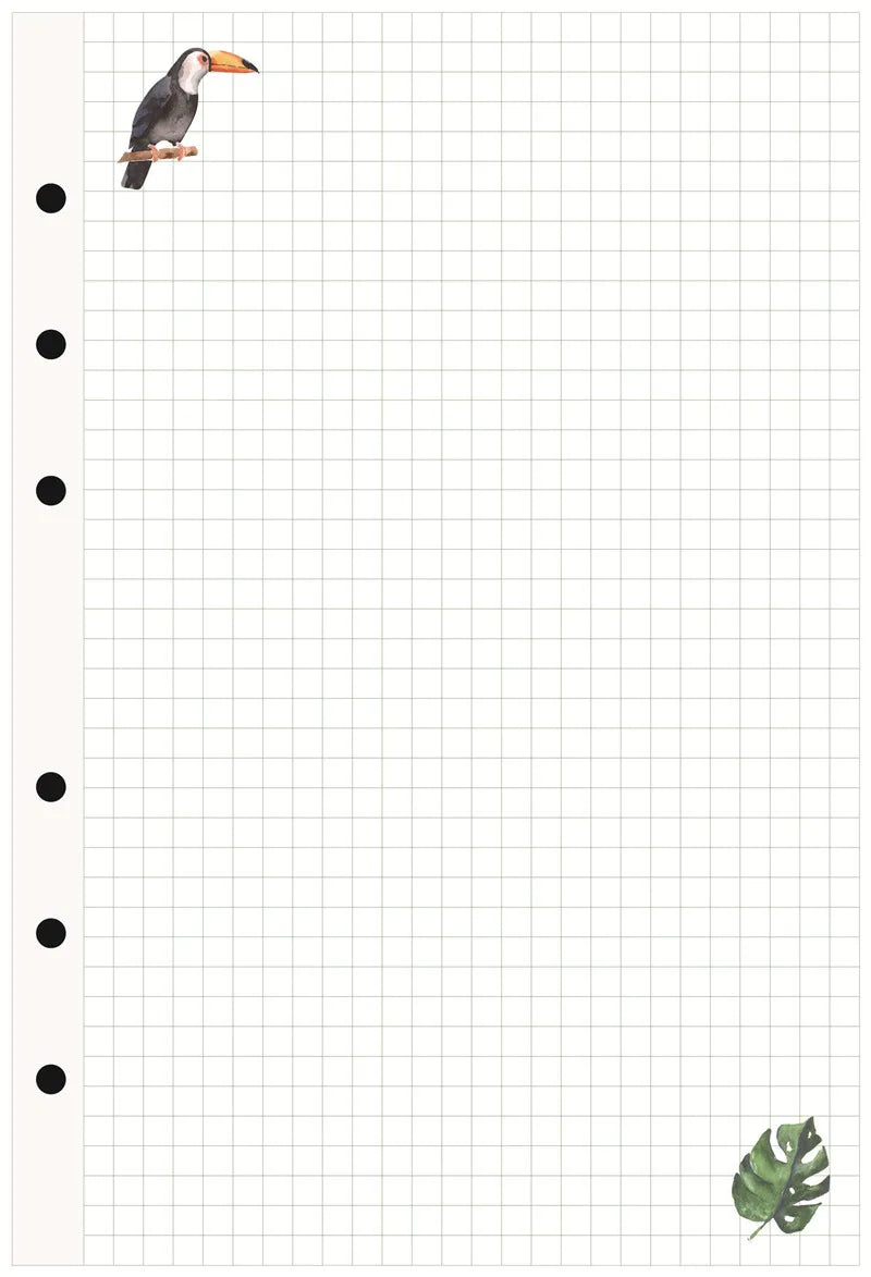 40 Sheet A5/A6 6 Ring Paper Refill Loose-leaf To Do/Weekly/Monthly/Grid