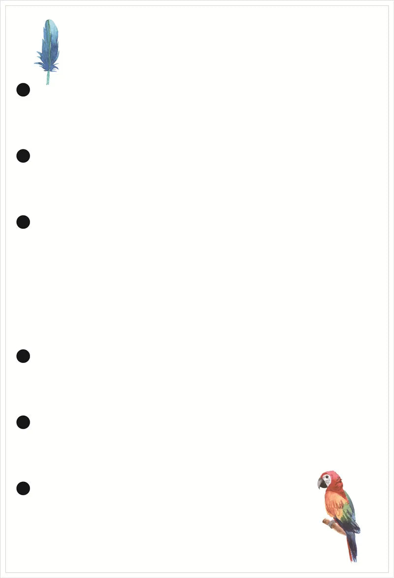 40 Sheet A5/A6 6 Ring Paper Refill Loose-leaf To Do/Weekly/Monthly/Grid