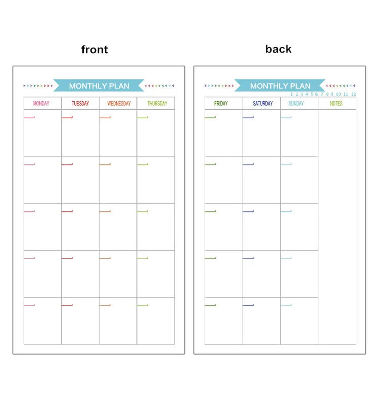 40 Sheet A5/A6 6 Ring Paper Refill Loose-leaf To Do/Weekly/Monthly/Grid