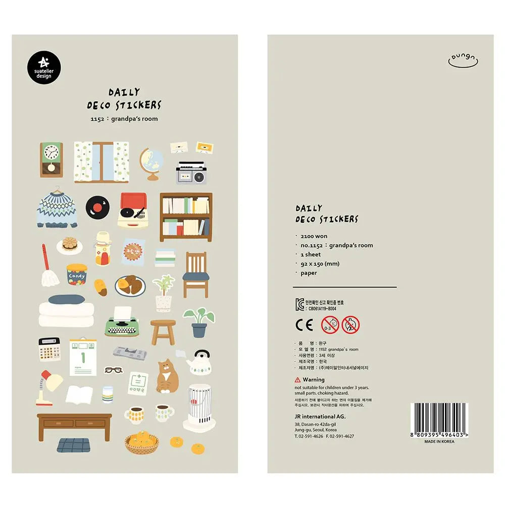 Korean Import Original Suatelier Collection Kawaii Daily Stickers