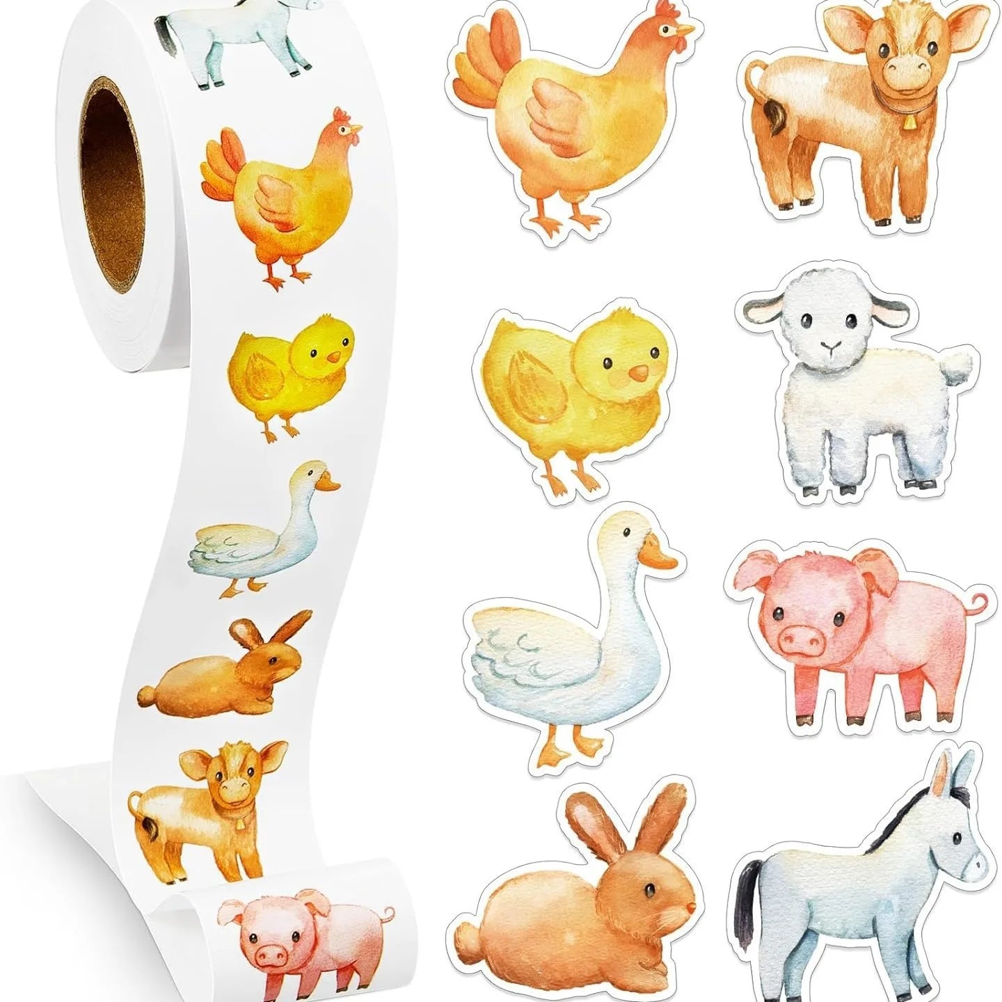 500Pcs /1 Rolls 2.5cm/1inch Butterfly Flower Shaped Stickers