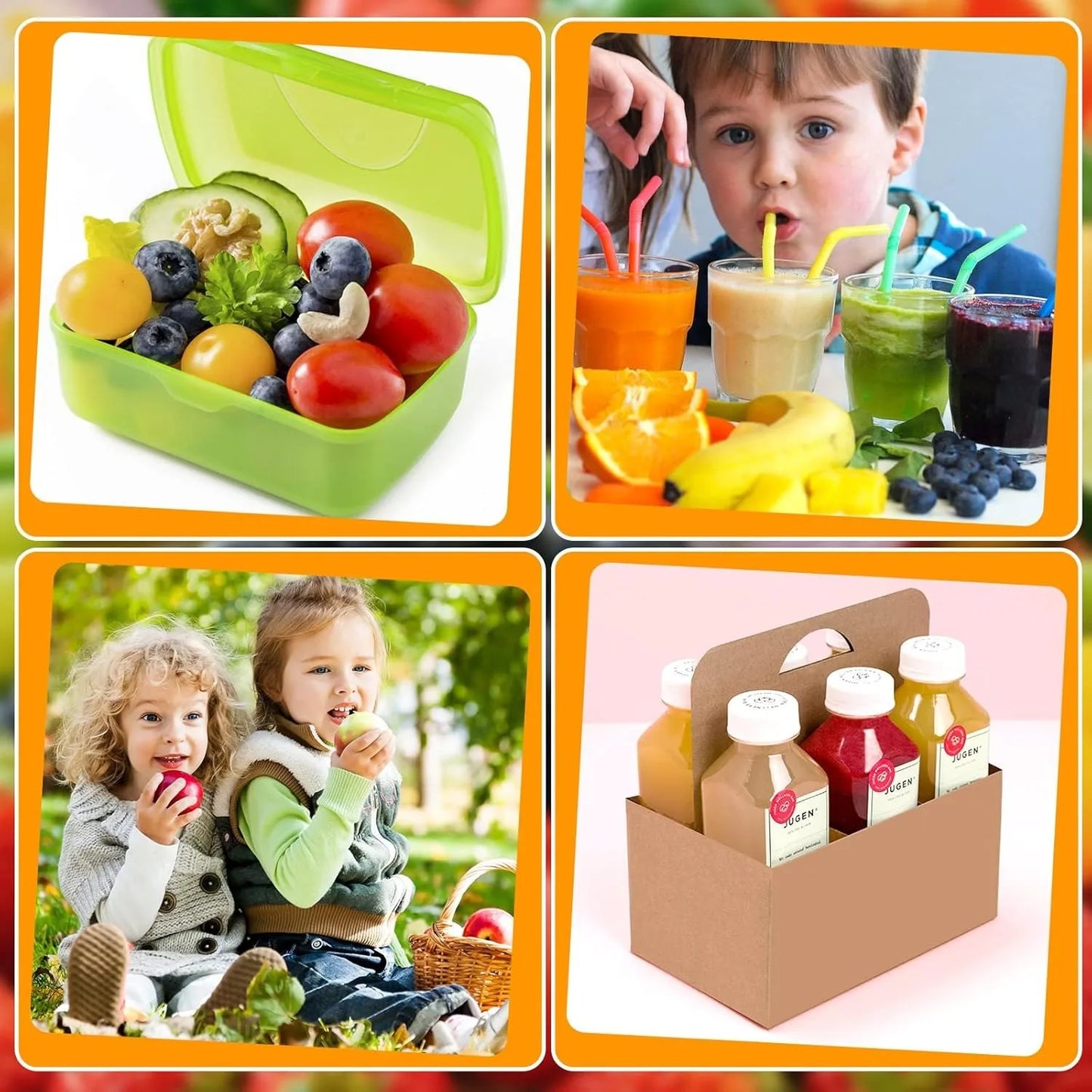500 Pcs / roll 2.5cm Fruits and Vegetables Stickers