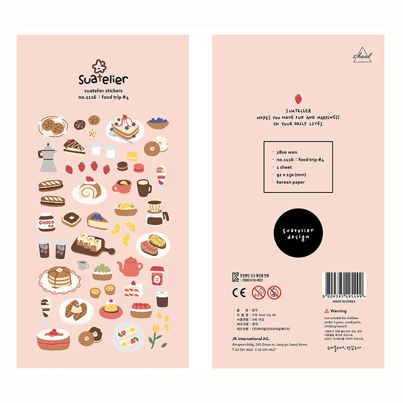 Korean Import Original Suatelier Collection Kawaii Daily Stickers
