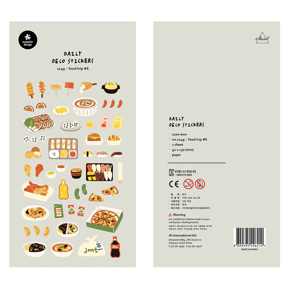 Korean Import Original Suatelier Collection Kawaii Daily Stickers