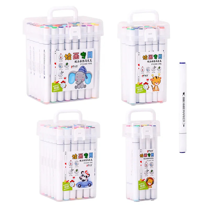 Water-based Marker Pens Are Washable and Have Bright Colors They Are Stationery for Learning Drawing and Marking