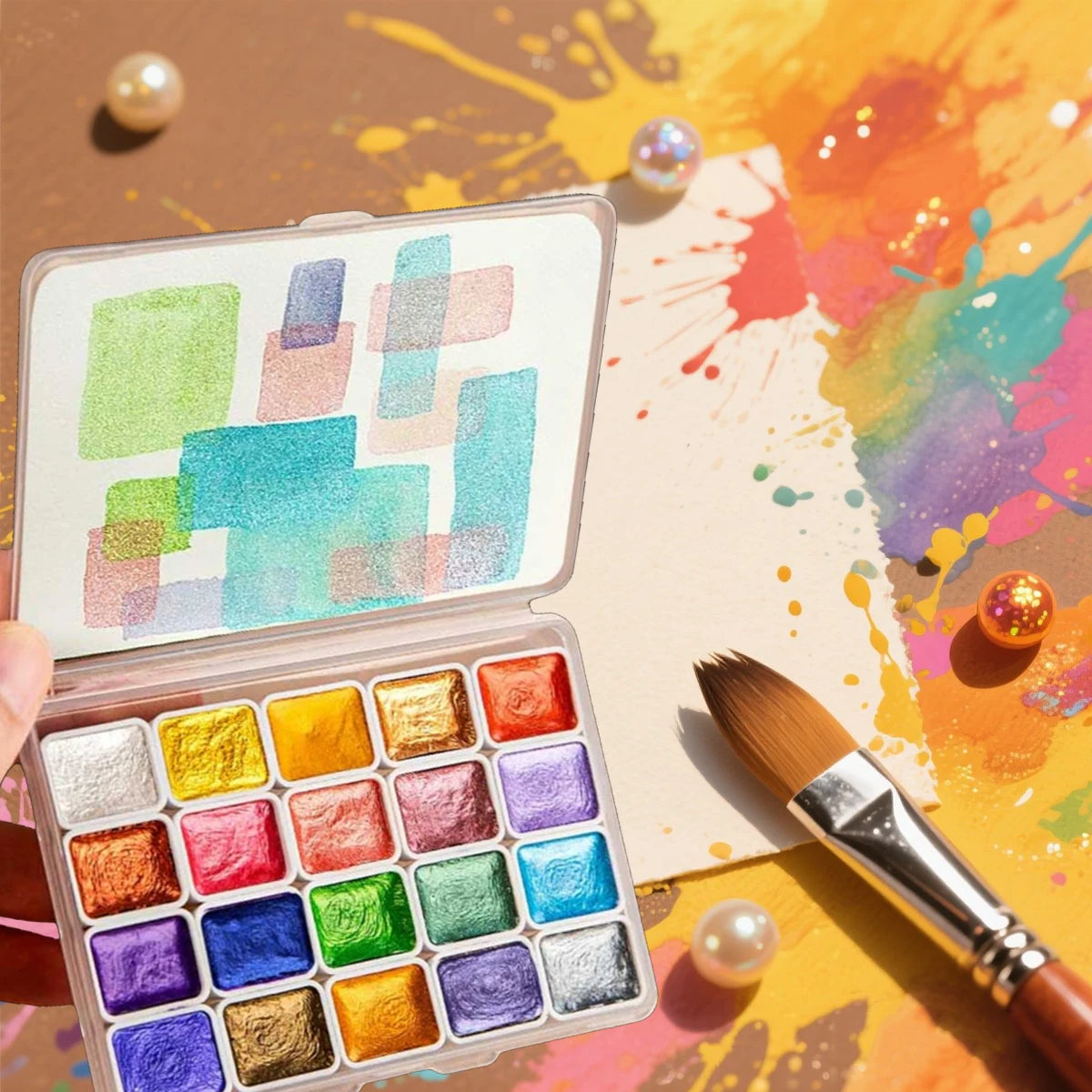 20 Color Watercolor  Pigment Set | Solid Packaging, for Traditional Chinese Painting, Tangka Calligraphy, Color Painting