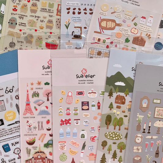 Korean Import Original Suatelier Collection Kawaii Daily Stickers