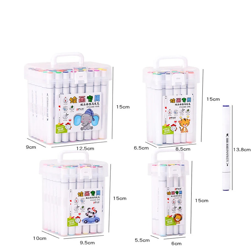 Water-based Marker Pens Are Washable and Have Bright Colors They Are Stationery for Learning Drawing and Marking