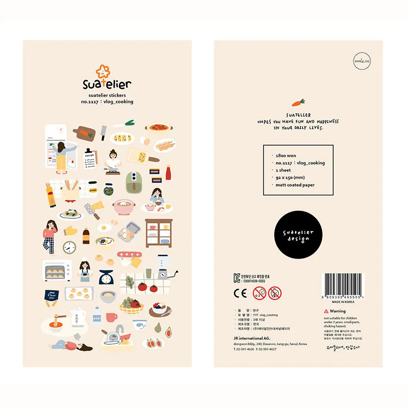 Korean Import Original Suatelier Collection Kawaii Daily Stickers