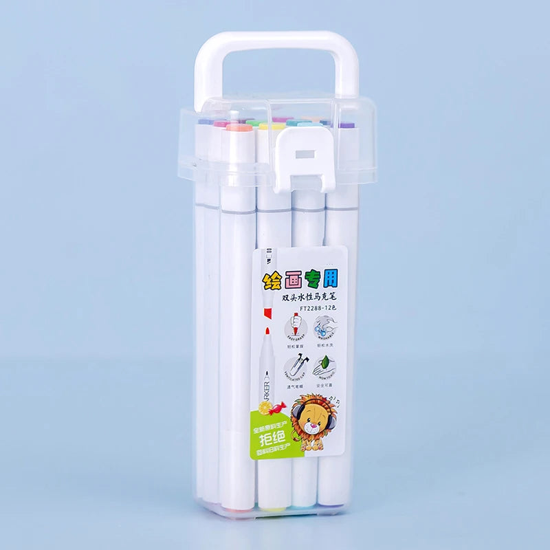 Water-based Marker Pens Are Washable and Have Bright Colors They Are Stationery for Learning Drawing and Marking