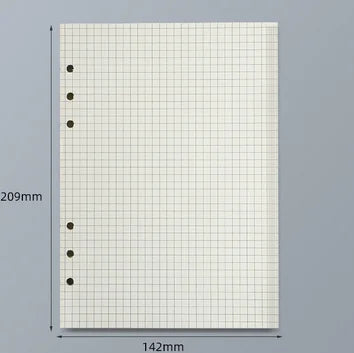 45 Sheets A5 A6 A7 Loose Leaf Notebook Refill Grid