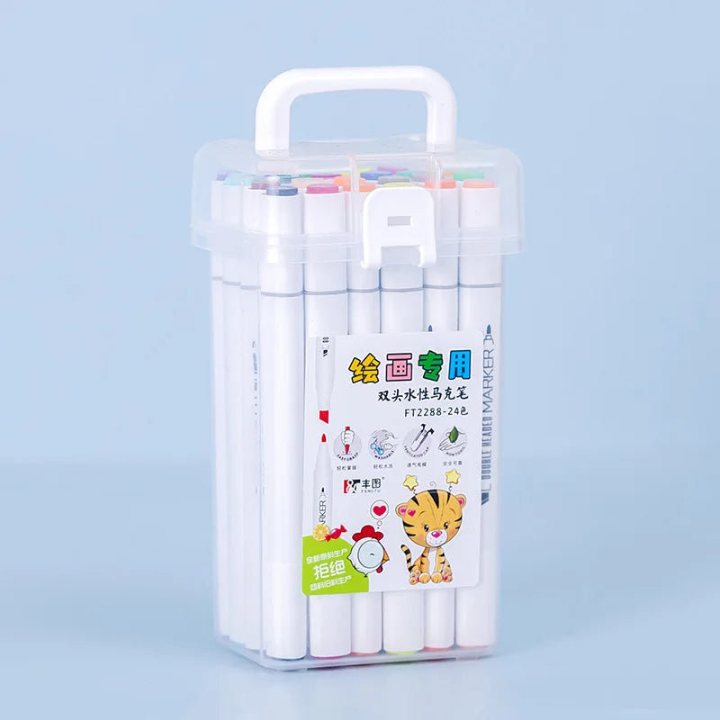 Water-based Marker Pens Are Washable and Have Bright Colors They Are Stationery for Learning Drawing and Marking