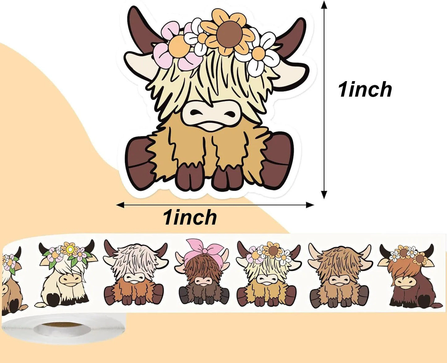 500 Pcs/roll Pink Pig Stickers
