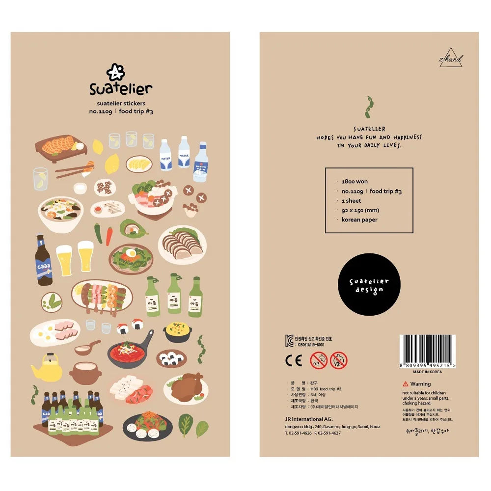 Korean Import Original Suatelier Collection Kawaii Daily Stickers