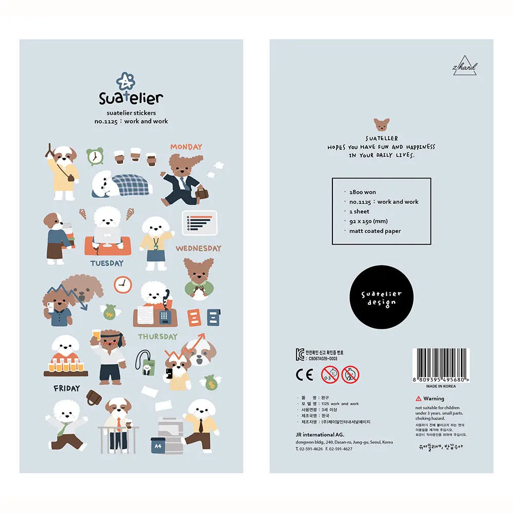 Korean Import Original Suatelier Collection Kawaii Daily Stickers