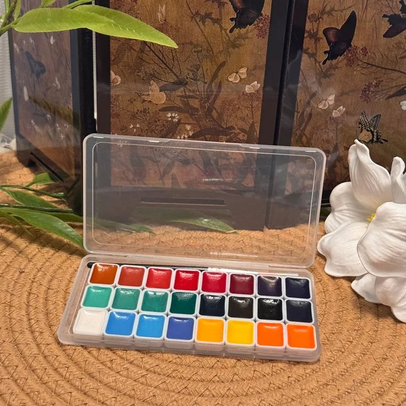 Watercolor Set, 24 Colors,  Solid Watercolor Paints