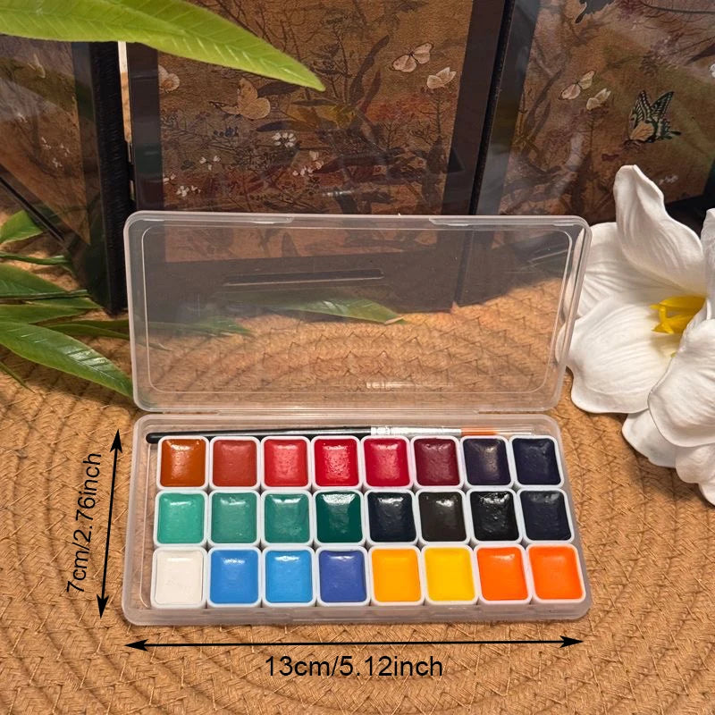 Watercolor Set, 24 Colors,  Solid Watercolor Paints