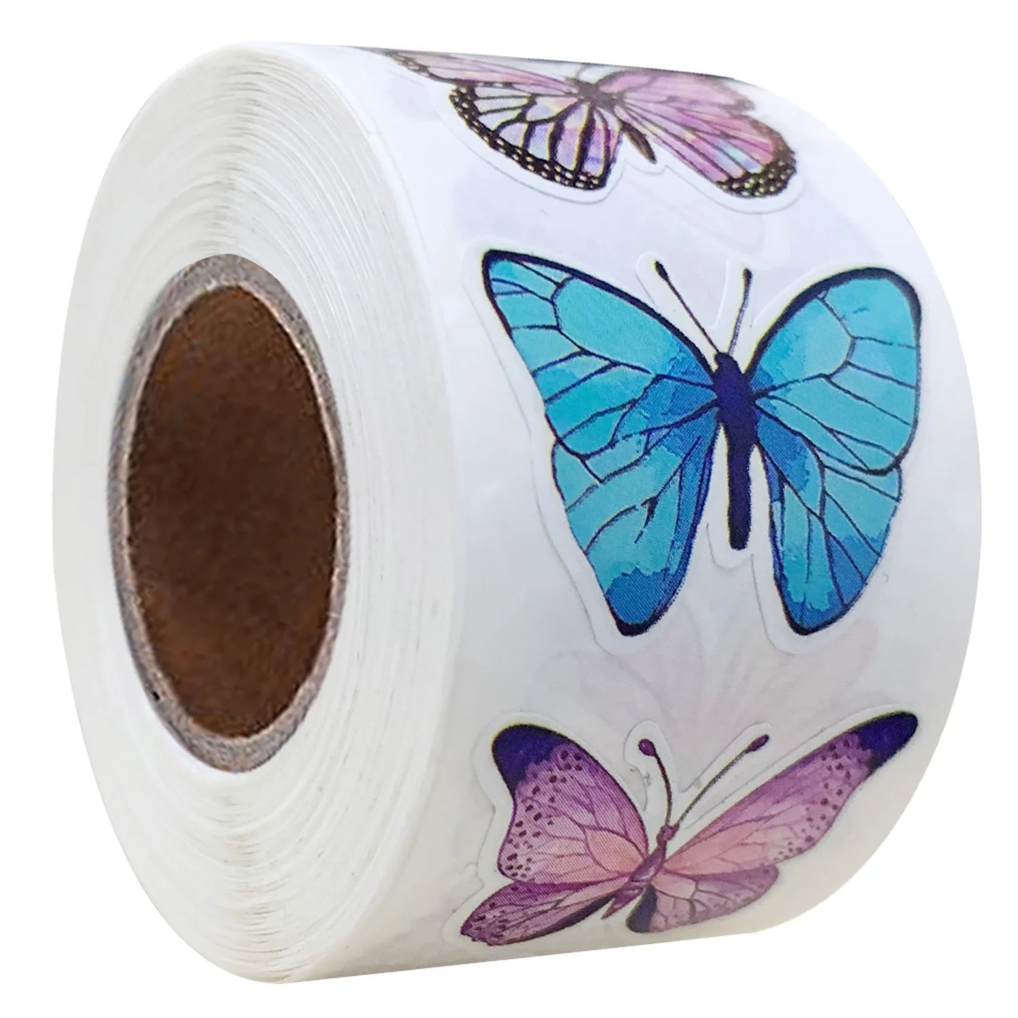 500Pcs /1 Rolls 2.5cm/1inch Butterfly Flower Shaped Stickers
