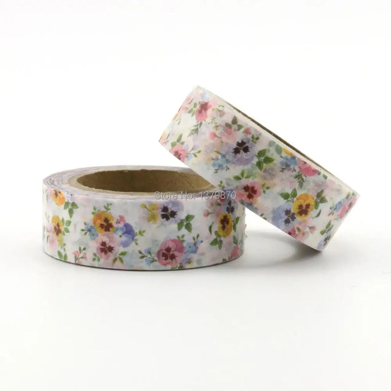 White Flowers Washi Tape Japanese Paper