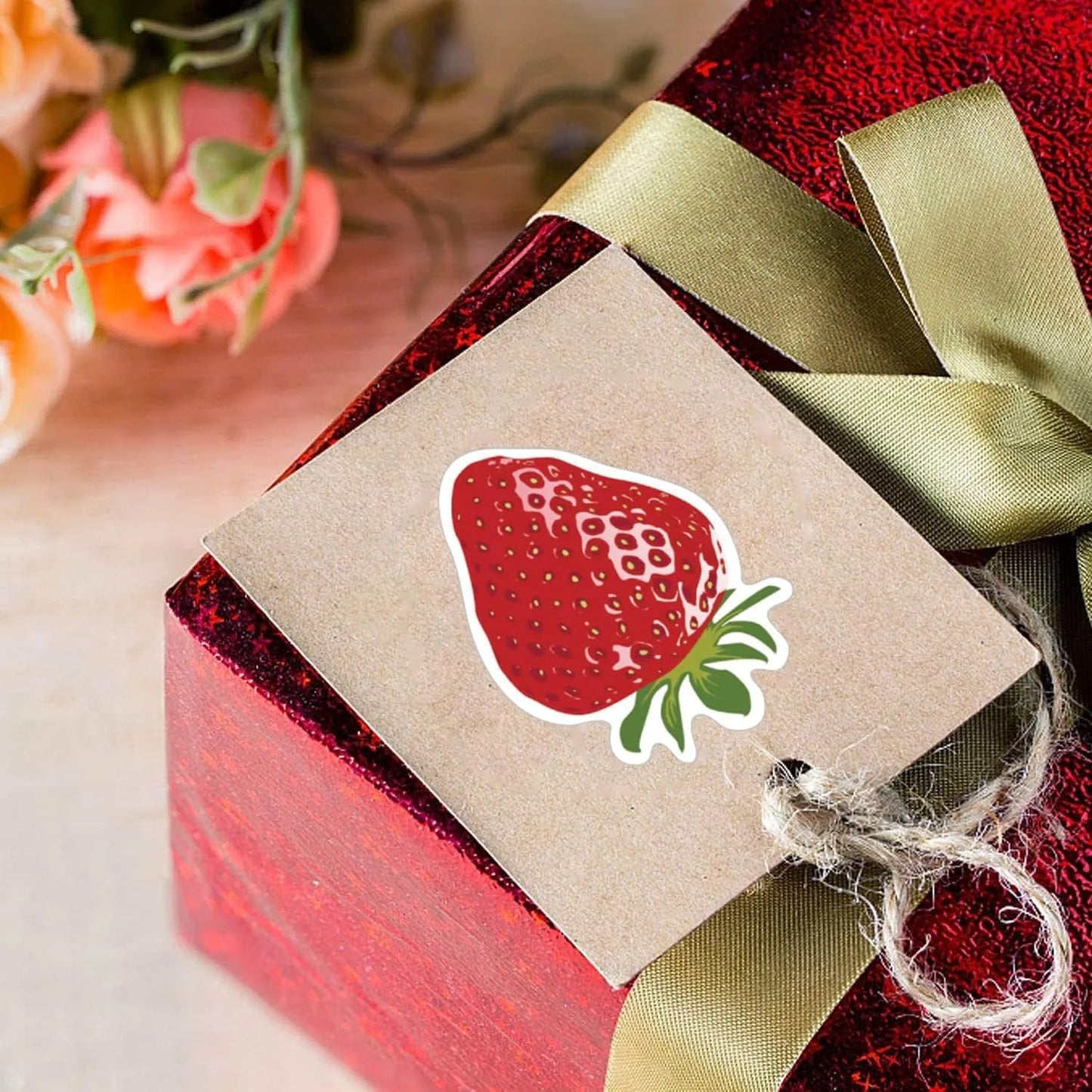 500 Pcs / roll 2.5cm Fruits and Vegetables Stickers