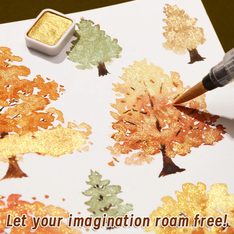 72 Colors Metallic Watercolors with Intense Sparkle