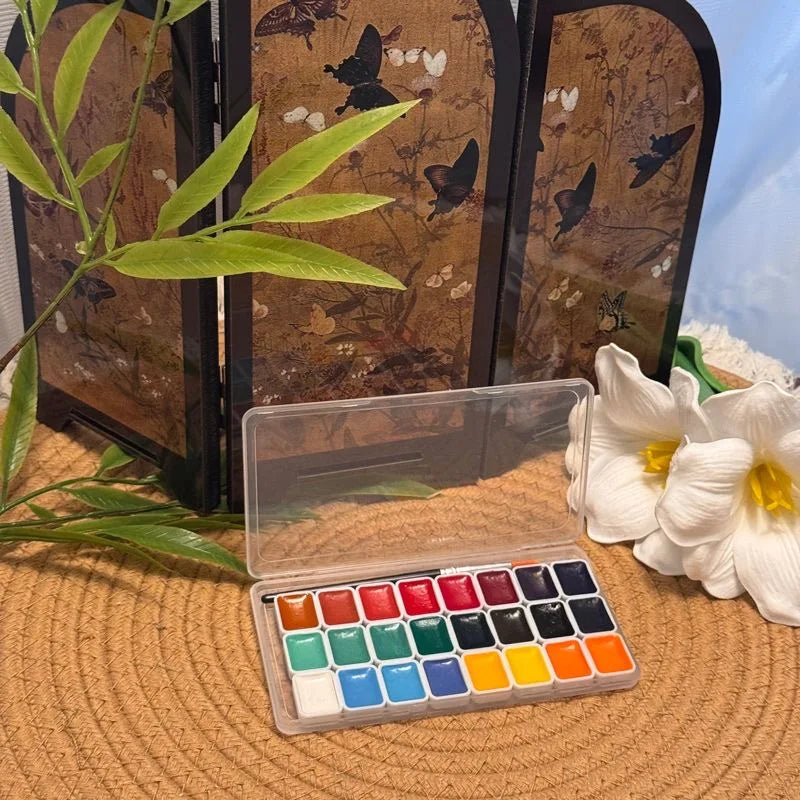 Watercolor Set, 24 Colors,  Solid Watercolor Paints