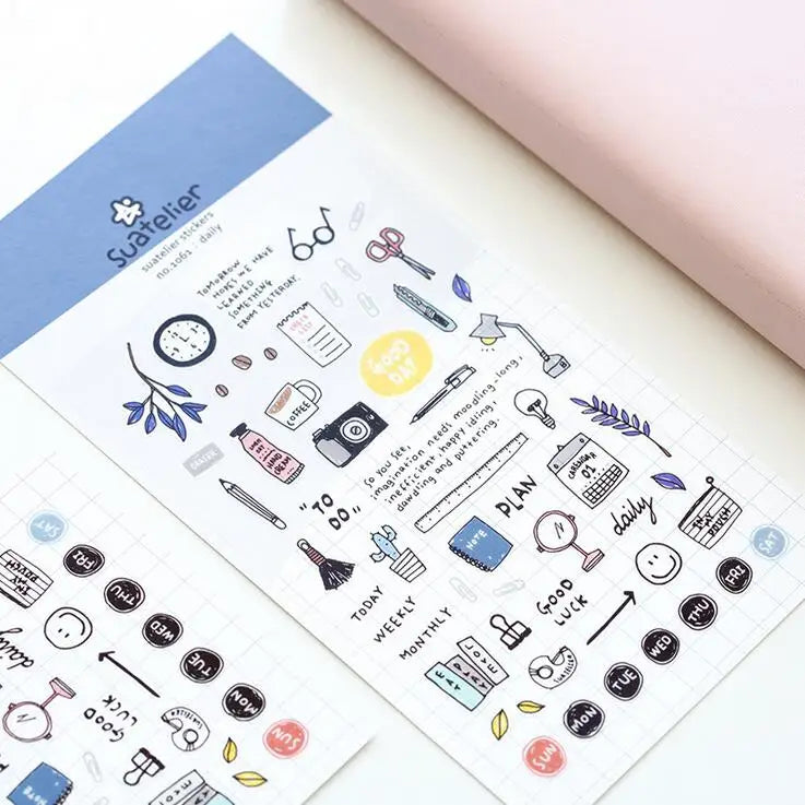 Korean Import Original Suatelier Collection Kawaii Daily Stickers