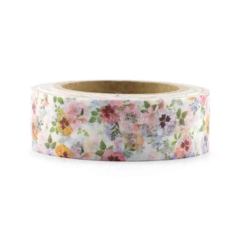 White Flowers Washi Tape Japanese Paper