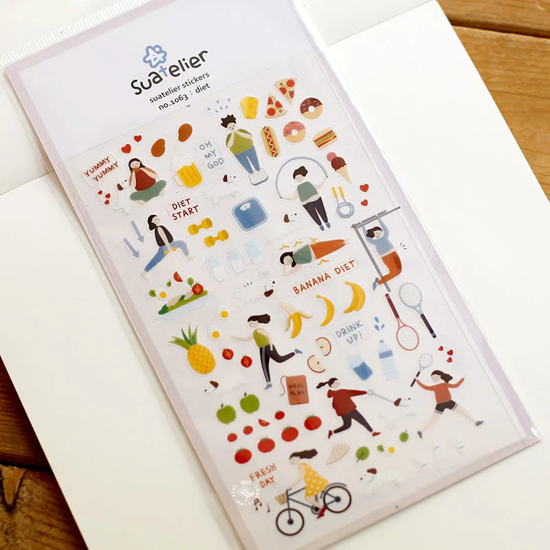 Korean Import Original Suatelier Collection Kawaii Daily Stickers