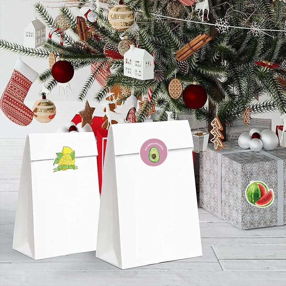 500 Pcs / roll 2.5cm Fruits and Vegetables Stickers