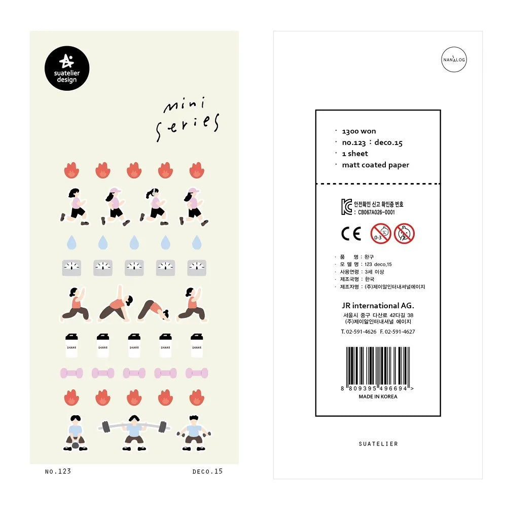 Korean Import Original Suatelier Collection Kawaii Daily Stickers