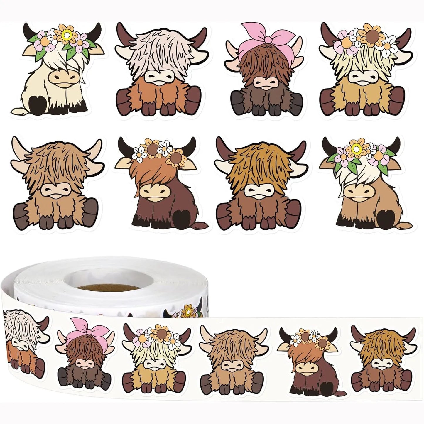 500 Pcs/roll Pink Pig Stickers