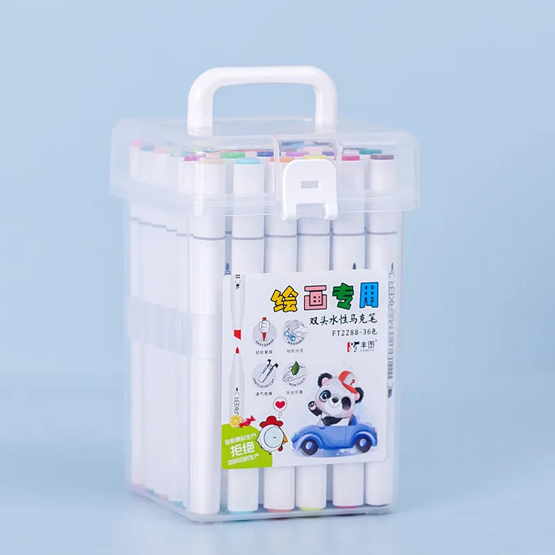 Water-based Marker Pens Are Washable and Have Bright Colors They Are Stationery for Learning Drawing and Marking