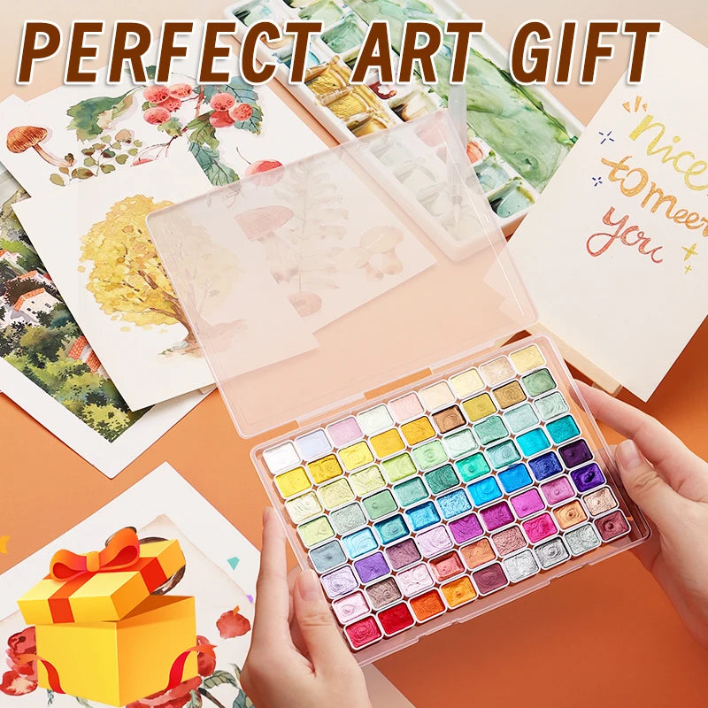72 Colors Metallic Watercolors with Intense Sparkle